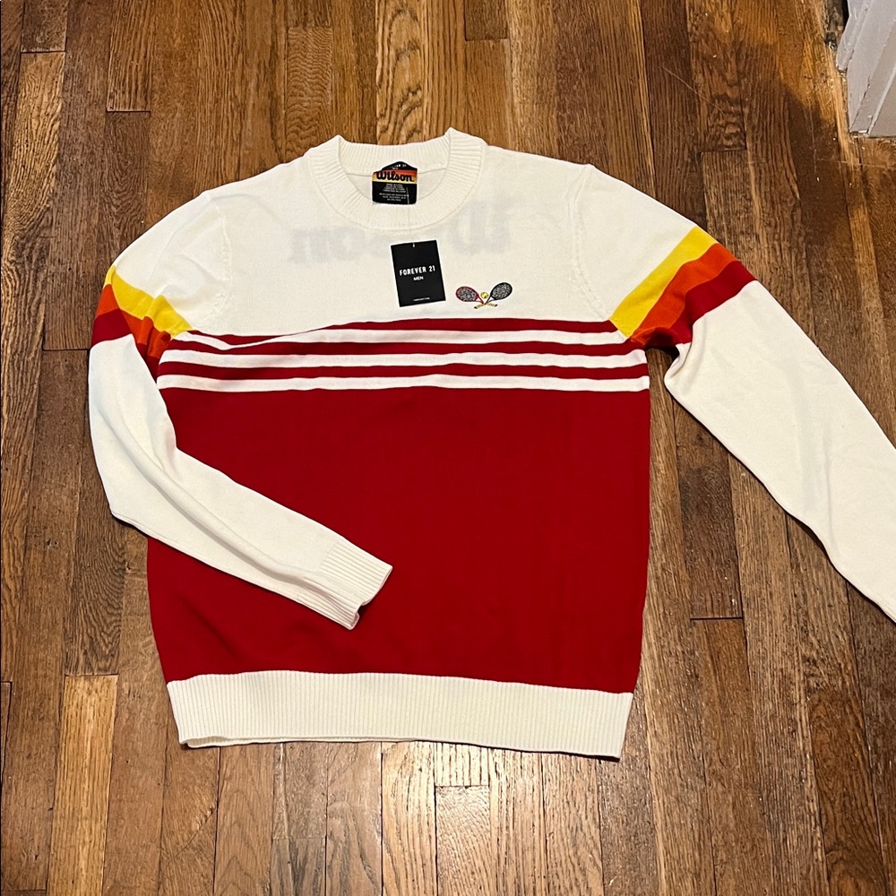 Wilson Red, White & Yellow Crewneck Sweater